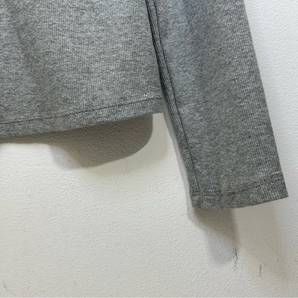 Veronica Beard Ruffled Avedon Ribbed jersey knit Long Sleeve Gray Blouse Sz M - Picture 6 of 11